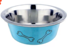 Миска HOMEPET  Косточки 0,45 л миска для домашних животных металлическая голубая