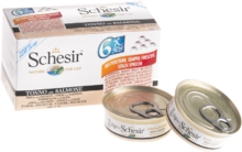 Schesir 50гр.*6 гр./Шезир консервы для кошек набор тунец с лососем