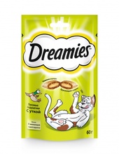 Dreamies 60гр./Дримисиз лакомые подушечки для кошек с уткой