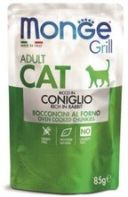 Monge Cat Grill Pouch 85 гр./Монж паучи для взрослых кошек итальянский кролик