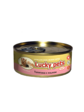 Lucky pets//Лаки петс консервы для собак с телятиной и языком 100 г