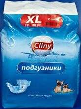 Cliny//подгузники для собак и кошек XL 15-30кг 7шт
