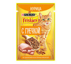 Friskies 75 гр./Фрискис Корм консервированный полнорационный для взрослых кошек, с курицей и гречкой в подливе