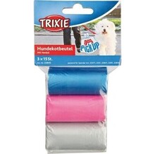 TRIXIE Пакеты для уборки за собаками 3 л. 3 рулона по 15 шт. цветные для всех диспенсеров/22845/
