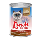 Lunch for pets Premium 400 гр./Консервы для кошек Курица с печенью в желе