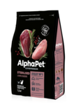ALPHAPET SUPERPREMIUM кош сух 7 кг для стерилизованных кошек и котов с уткой и индейкой