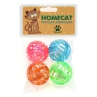 HOMEPET Игрушка для кошек мячи пластиковые калейдоскоп с колокольчиком 4 шт. 4 см. (72356)