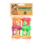 HOMEPET Игрушка для кошек барабаны пластиковые с колокольчиком 4 шт. 4 см. (72360)
