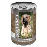 Dog Lunch 410 гр./Дог Ланч консервы для собак Говядина с рубцом и печенью в желе