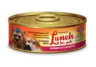 Lunch for pets  100 гр./Консервы для собак рубленное мясо говядина с сердцем