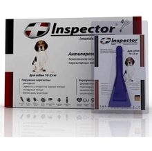 Inspector//капли для собак 10-25кг от внешних и внутренних паразитов