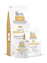 Brit Care Grain-free Senior&Light Salmon & Potato 12 кг./Брит Каре сухой корм для пожилых лайт собак всех пород Беззерновой с лососем и картофелем