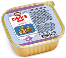 Solid Natura Dinner Mini с ягненком для маленьких пород влажный корм для собак 150 гр.