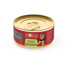 Molina 80 гр./Молина Консервы в желе для собак Цыпленок и ягненок