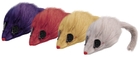 Мышь с длинным мехом и перьями для кошек 4шт./K1680