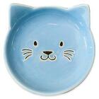 КерамикАрт блюдце керамическое Мордочка кошки 150 мл, голубая
