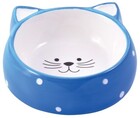 КерамикАрт 250 мл./Миска керамическая для кошек Мордочка кошки голубая