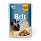 Brit Premium 85 гр./Брит премиум Влажный корм для кошек Кусочки из филе тунца в соусе