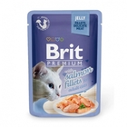 Brit Premium 85 гр./Брит премиум Влажный корм для кошек Кусочки из филе лосося в желе