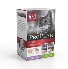 Pro Plan Delicat 4+1 по85 гр./Проплан промо-набор для кошек с чувствительным пищеварением