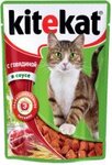 Kitekat 85 гр./Китекет консервы в фольге для кошек с говядиной в соусе
