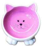 КерамикАрт миска керамическая Мордочка кошки на ножках 100 мл, розовая