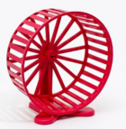 HOMEPET колесо D 14 см для грызунов полузакрытое с подставкой пластиковое рубиновое
