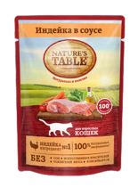 Nature’s Table 85 гр./Натурис табл консервы для кошек индейка соус