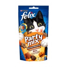 Felix Party Mix 60 гр./Феликс Лакомство для кошек Оригинальный микс, со вкусом курицы, печени и индейки