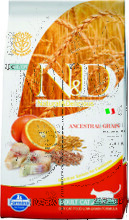 Farmina N&D Low Grain Cat Codfish & Orange 10 кг./Фармина сухой корм для кошек  Треска с апельсином