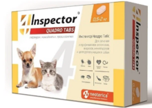 Inspector Квадро таблетки для кошек и собак 0,5-2 кг1шт.(уп.4шт.)