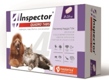 Inspector Квадро таблетки для кошек и собак 8-16 кг1шт.(уп.4шт.)