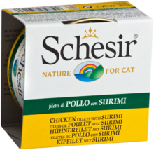 Schesir 85 гр./Шезир консервы для кошек филе курицы с сурими