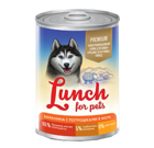 Lunch for pets Premium 400 гр./Консервы для собак Баранина с потрошками в желе
