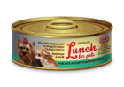 Lunch for pets  100 гр./Консервы для щенков Мясное ассорти кусочки в желе
