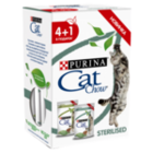 Cat Chow 5*85 гр./Кет Чау паучи для взрослых стерилизованных кошек и кастрированных котов,с ягнёнком и зел.фасолью в соусе