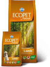 Farmina Ecopet Natural Lamb 12 кг./Фармина Полнорационный, сбалансированный корм для собак с проблемами пищеварения и аллергией.