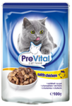 PreVital 100 гр./Превитал консервы для кошек курица в соусе