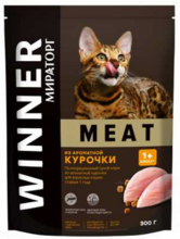 Виннер 300 гр.полнорационный сухой корм с сочной курочкой для взрослых кошек