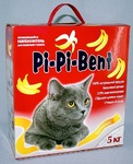 Pi-Pi-Bent Bananas 5 кг./Наполнитель комкующийся для кошек с ароматом банана коробка