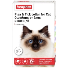 Beaphar Flea&Tick  35 см./Беафар ошейник для кошек белый от блох и клещей