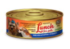 Lunch for pets  100 гр./Консервы для собак рубленное мясо мясное ассорти с рубцом