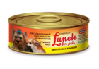 Lunch for pets  100 гр./Консервы для собак рубленное мясо цыпленок с языком