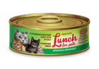 Lunch for pets 100 гр./Консервы для кошек Рубленое мясо Кролик с печенью