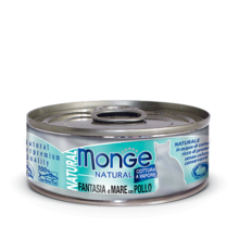 Monge Cat Natural  80 гр./Монж консервы для кошек морепродукты с курицей