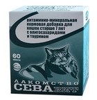 СЕВА 60 таб./Витаминно-минеральная кормовая добавка для кошек старше 7 лет с олигосахаридами и таурином