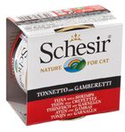 Schesir 85 гр./Шезир консервы для кошек тунец с креветками