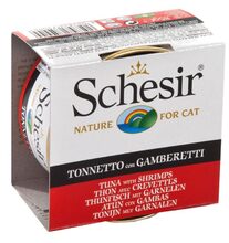 Schesir 85 гр./Шезир консервы для кошек тунец с креветками