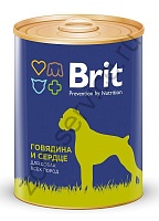 Brit Premium 850 гр./Брит  консервы для активных собак Говядина и сердце