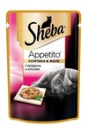 Sheba Appetito 85 гр./Шеба Аппетито консервы для кошек говядина/кролик желе